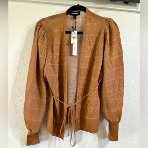 Express Belted Open Stitched Cardigan